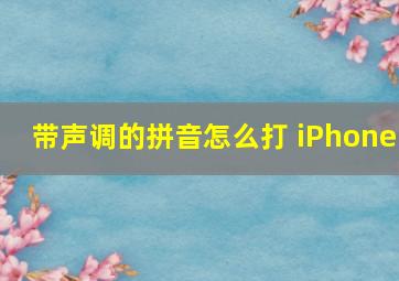 带声调的拼音怎么打 iPhone